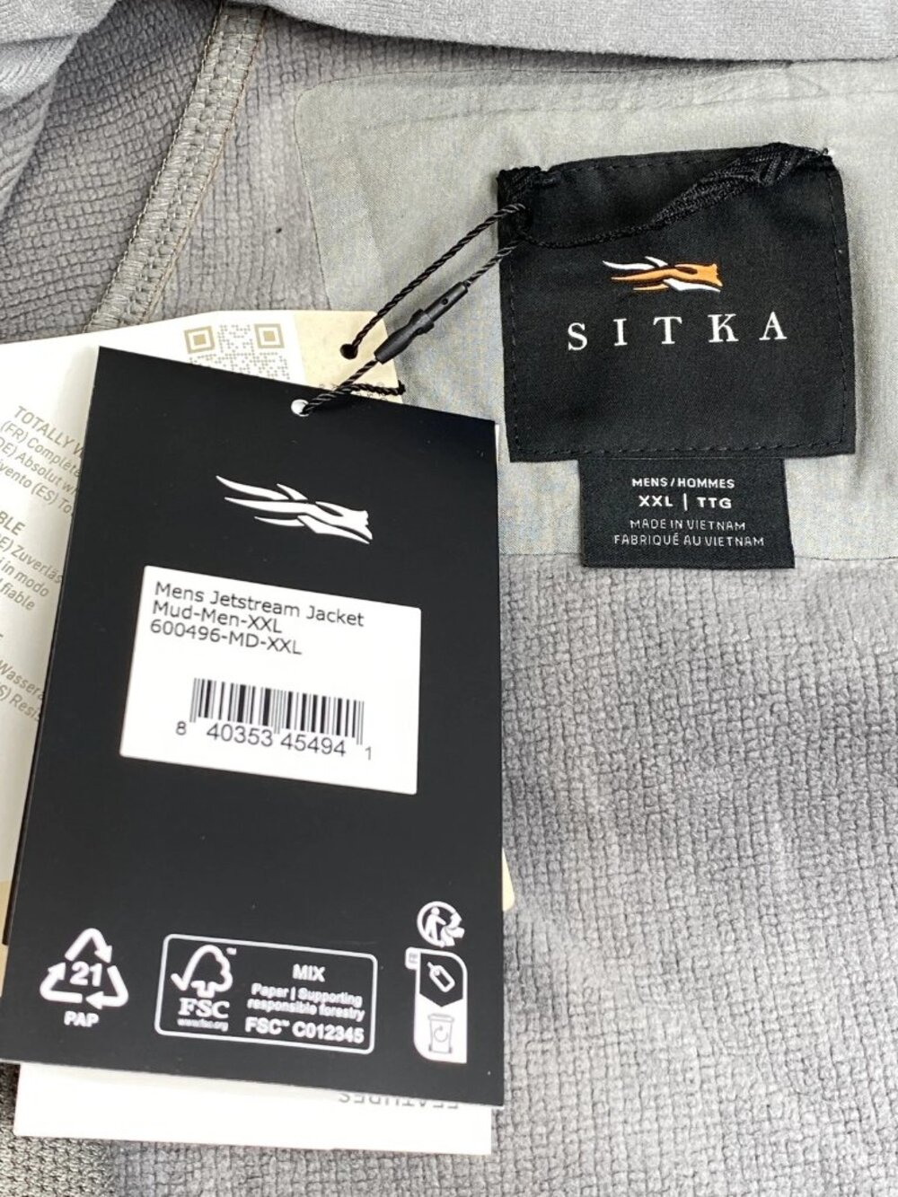 NEW SITKA Mens Coat Mud Brown Size XXL Jetstream Hooded Wind Resistant Jacket - Picture 8 of 14